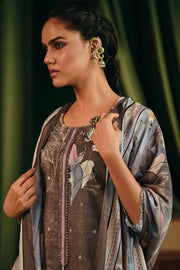 Brown Digital Print Casual Suit